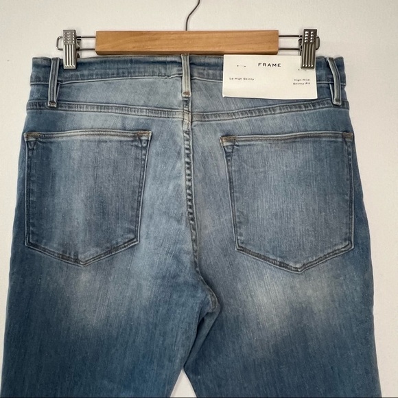 FRAME Le High Skinny Shredded Raw Hem Eling Jeans - Picture 7 of 9